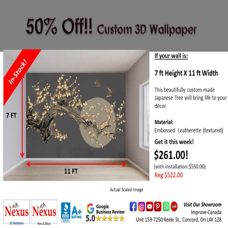 In-Stock Custom 3D Wallpaper Japanese Tree SKU# WAL0610
